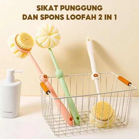 Cubbie Sikat Mandi 2 in 1 shower puff karakter dengan gagang panjang