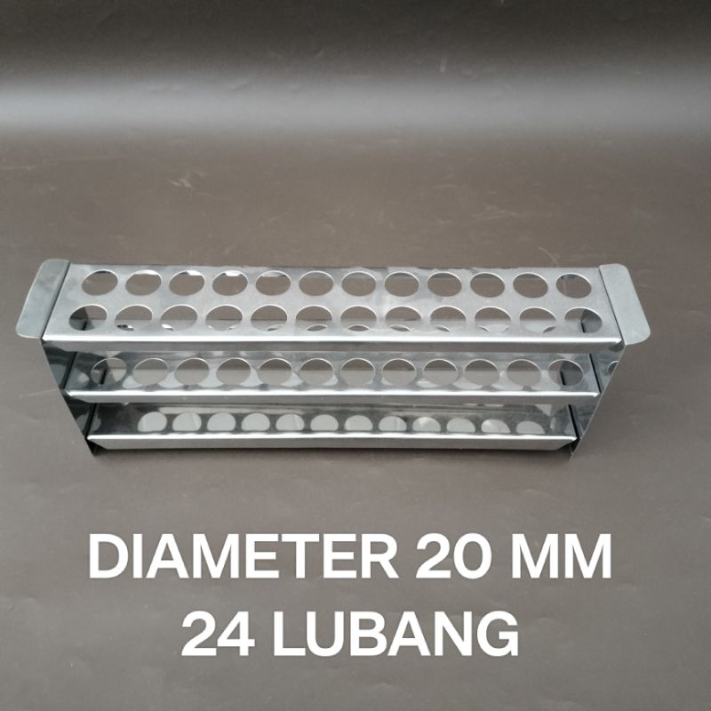 Jual Rak Tabung Reaksi Stainless 20mm 24 Lubang | Shopee Indonesia