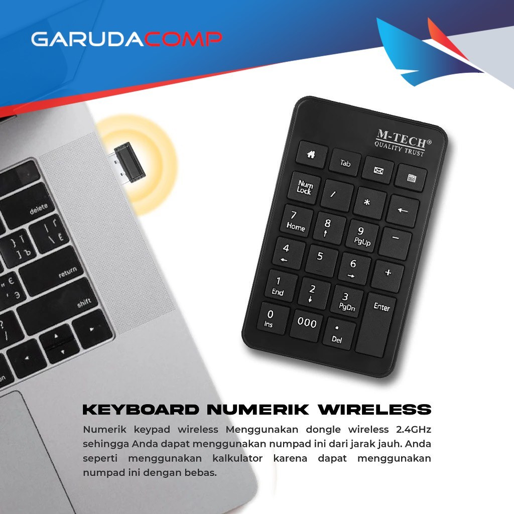 Jual M-TECH Keyboard Numeric Wireless Slim MTech Keypad Numerik Angka ...