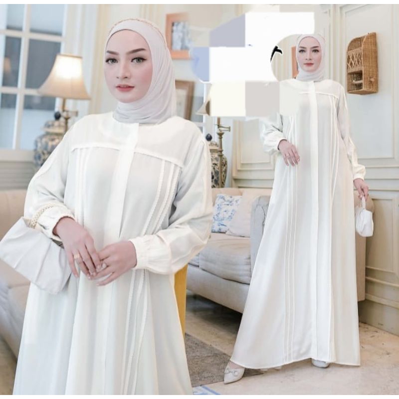 Jual Gms RHT ABAYA HITAM PUTIH SIMPLE ELEGANT | Shopee Indonesia