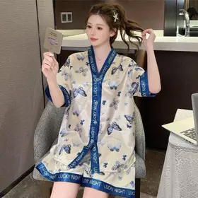 Baju Tidur Satin Baju Pakaian Piyama Tidur Wanita Import Baju Dinas Malam Wanita Hot Baju Tidur