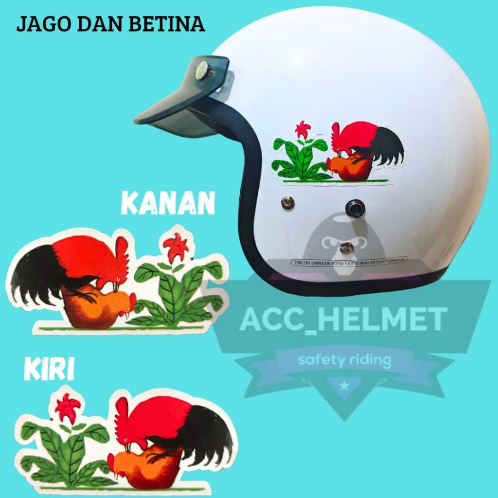 Jual sticker ayam jago & betina cocok untuk helm dan lainnya | Shopee ...