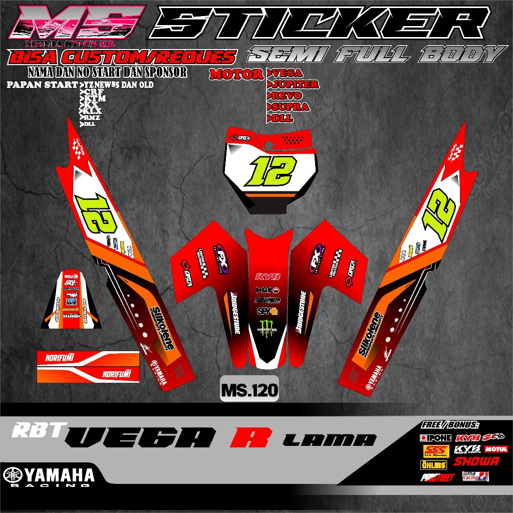 Jual Sticker STRIPING RBT MOTOR VEGA R LAMA SEMI FULL BODY MOTOR ...