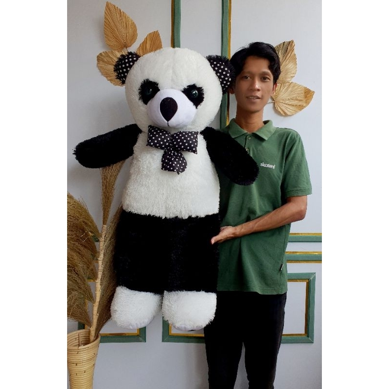 Jual boneka panda jumbo ukuran 1meter telapak bordir bisa cod gratis ...