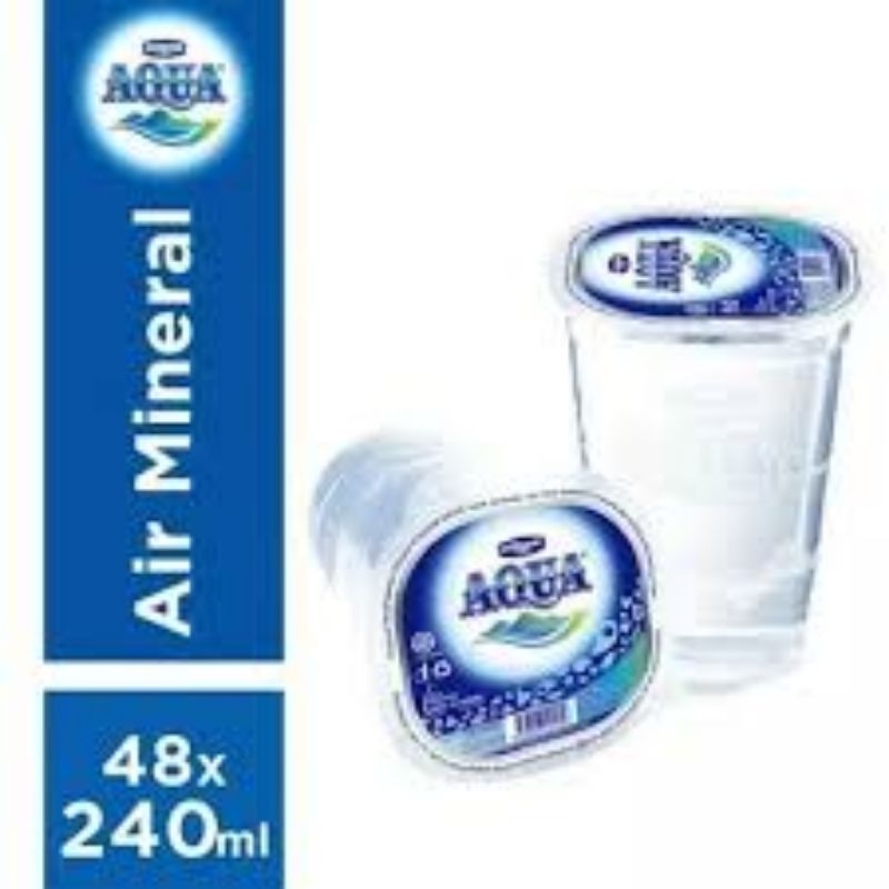 Jual AIR MINERAL CUP MEREK AQUA CUP UKURAN 240ML | Shopee Indonesia