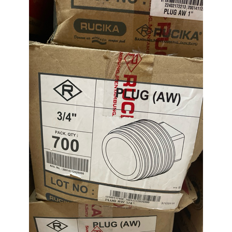 Jual Plug AW Rucika ukuran 3/4