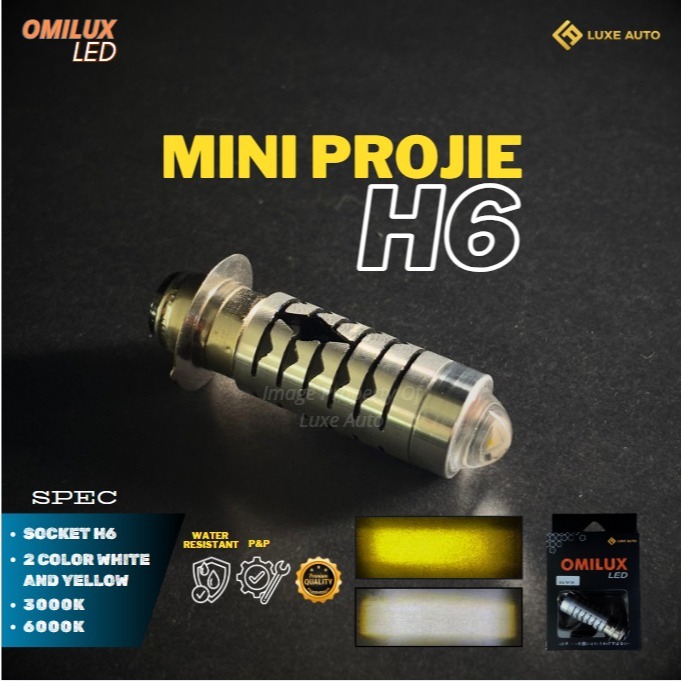 LAMPU OMILUX LED H6 LASER HI LO DUAL BEAM 2 WARNA AC&DC BEBEK MATIC UNIVERSAL