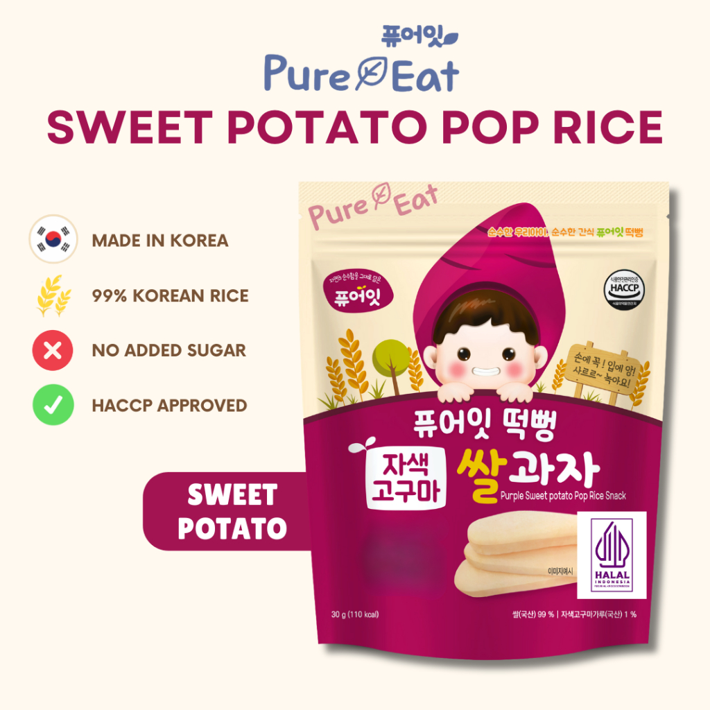 Jual Pure Eat Pop Rice Sweet Potato & Spinach Bundle - Snack Korea ...