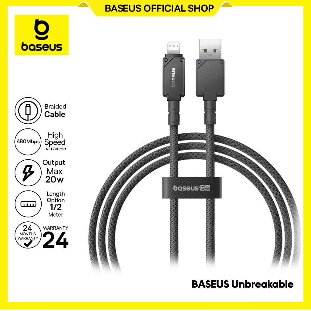 Jual Baseus Unbreakable Series Fast Charging Data Cable USB to iP 2.4A ...