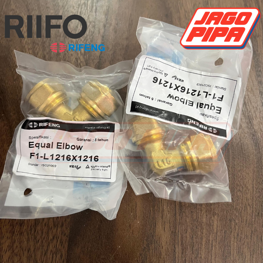 Jual RIFENG PAP Elbow 1216 RIIFO Straight Knee Fitting 1/2 PEX Pipa ...