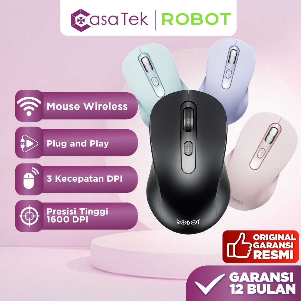 Jual ROBOT Mouse Wireless Mouse Bluetooth Wireless 2.4GHz Optical ...