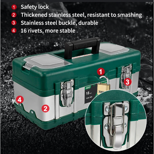 Jual Isku ISKU Tool Box Besar 17 Inch Bahan Stainless Steel Baja Pp ...