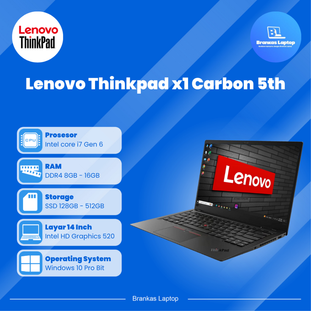 Jual Lenovo ThinkPad X1 Carbon i5/i7 Gen 6/7/8 4th/5th/6th