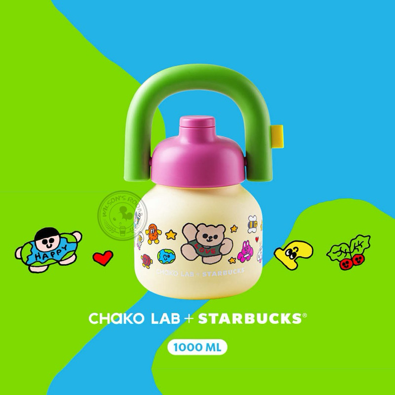 Jual CHAKO LAB Starbucks Tumbler 1L BLUE PINK YELLOW EARTH