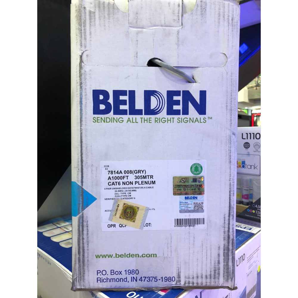 Jual BELDEN 7814A Cable UTP RJ45 Cat 6 Kabel LAN Cat6 305mtr ORIGINAL ...