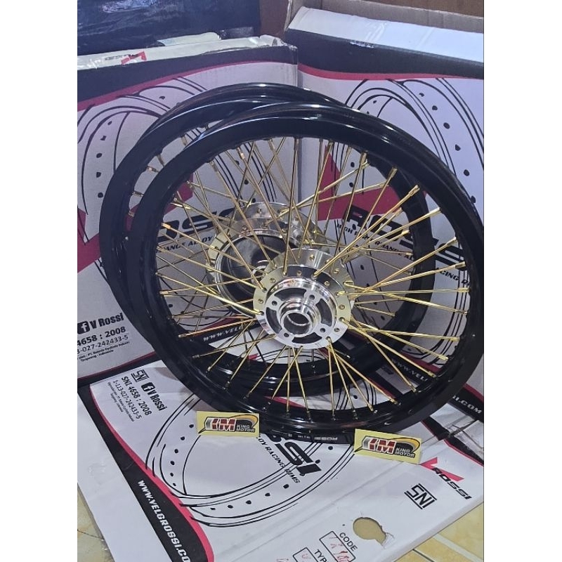 Jual Velg Rx king Velg Rossi Ring 17 Ring 18 160/185/215 Hitam Glossy ...