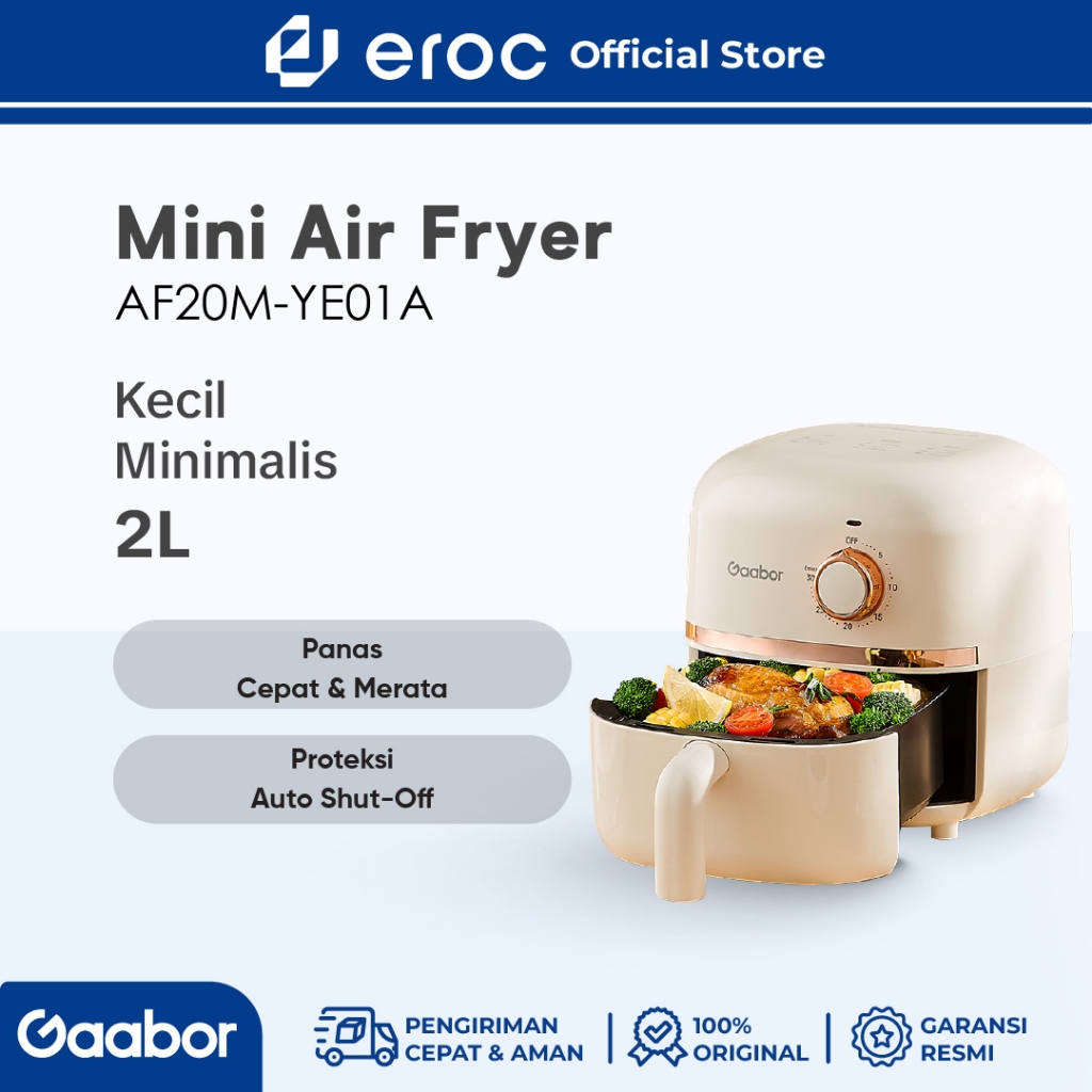 Jual Gaabor Mini Air Fryer Kecil Low Watt 600W Mesin Penggorengan Tanpa
