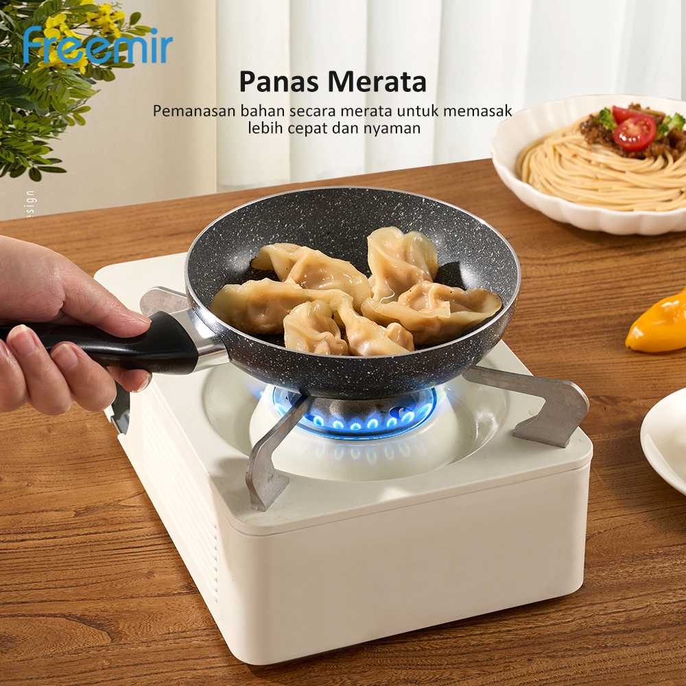 Jual [Surabaya] freemir Frying Pan Teflon Granite Hitam 16/20/24cm Anti ...