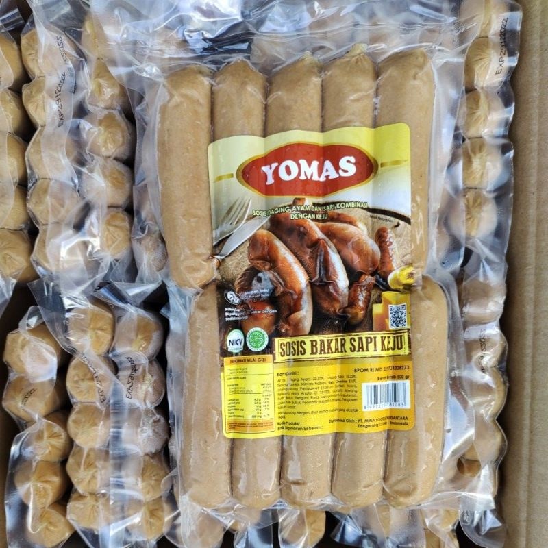 Jual YOMAS Sosis Bakar Sapi Rasa Keju 500 Gram | Shopee Indonesia