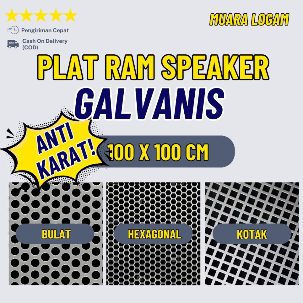 Jual Plat 100 x 100 - Plat Besi Ram Speaker Ram Grill Galvanis Lubang ...