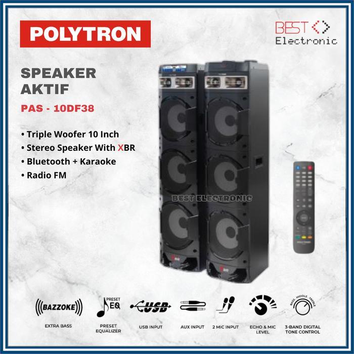 Jual POLYTRON PAS-10DF28 PAS-10DF38 SPEAKER AKTIF 10 INCH DOUBLE WOOFER ...