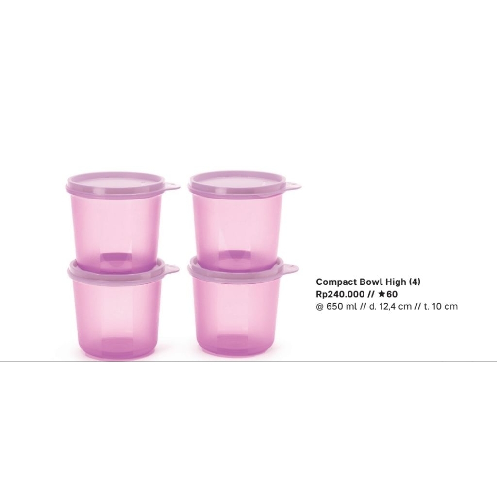 Jual Compact Bowl 650ml Tupperware ORI | Shopee Indonesia