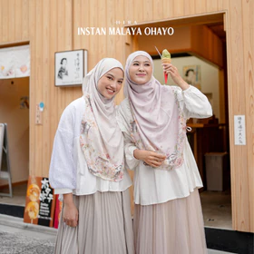 HIRA Instan Malaya Ohayo Hijabwanitacantik Pashmina Jilbab Motif Jepang