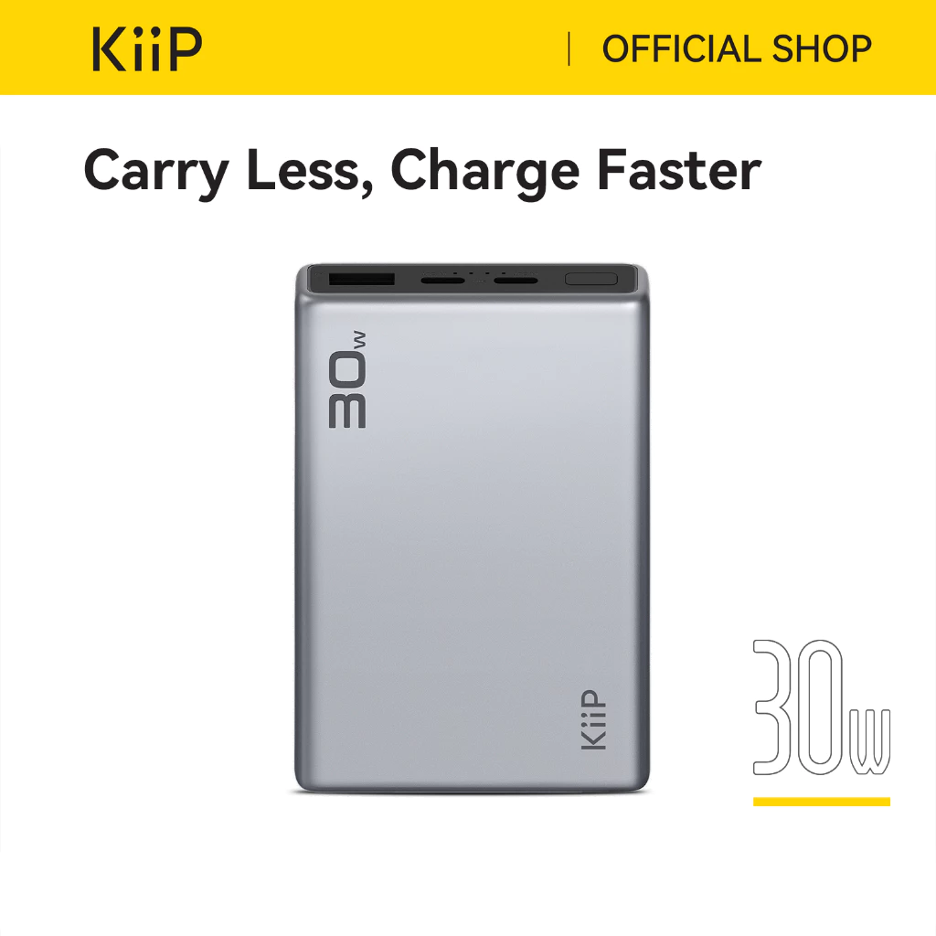 KiiP E69 Power Bank 10000mAh Super Fast Charging 3 Output 30W