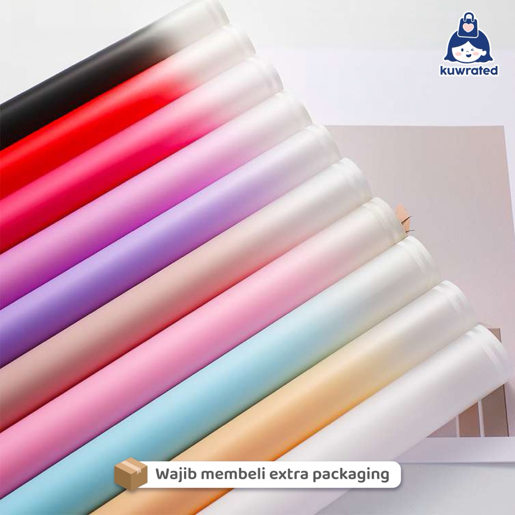Jual (20 LEMBAR) GRADIENT MATTE FLOWER WRAPPING PAPER WHITE BORDER ...