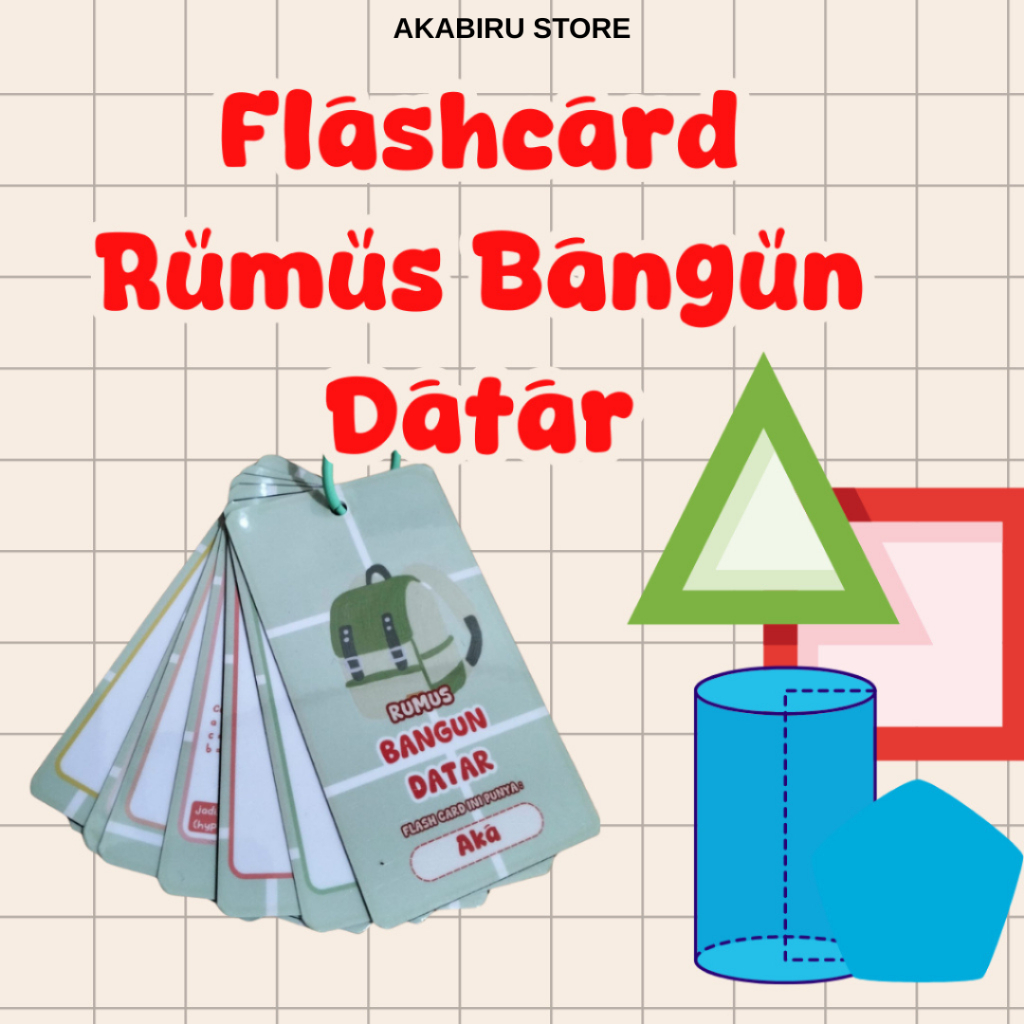 Jual Flashcard Rumus Bangun Datar Media Belajar Matematika Anak SD ...