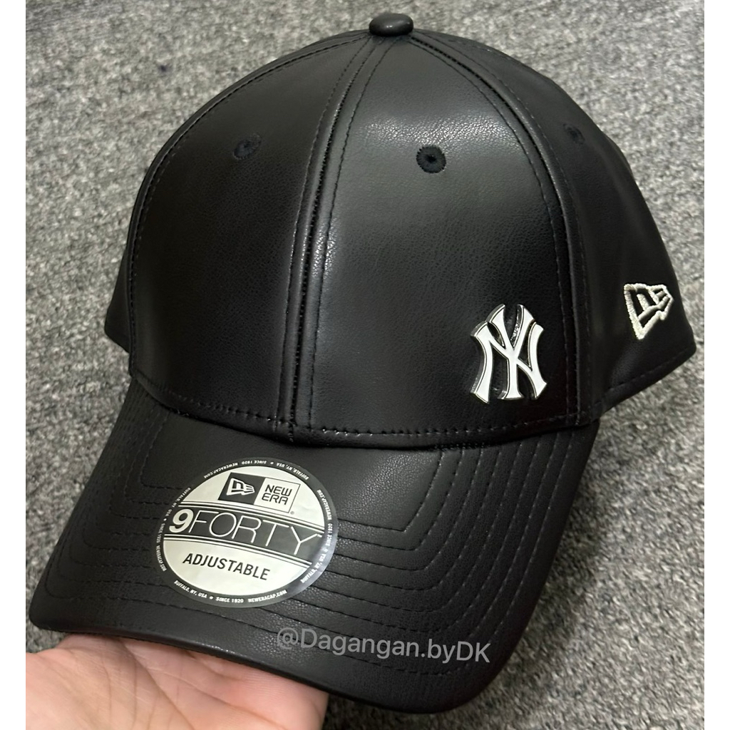 Jual Topi New Era Leather Metal Logo Original 100% Full Black | Shopee ...
