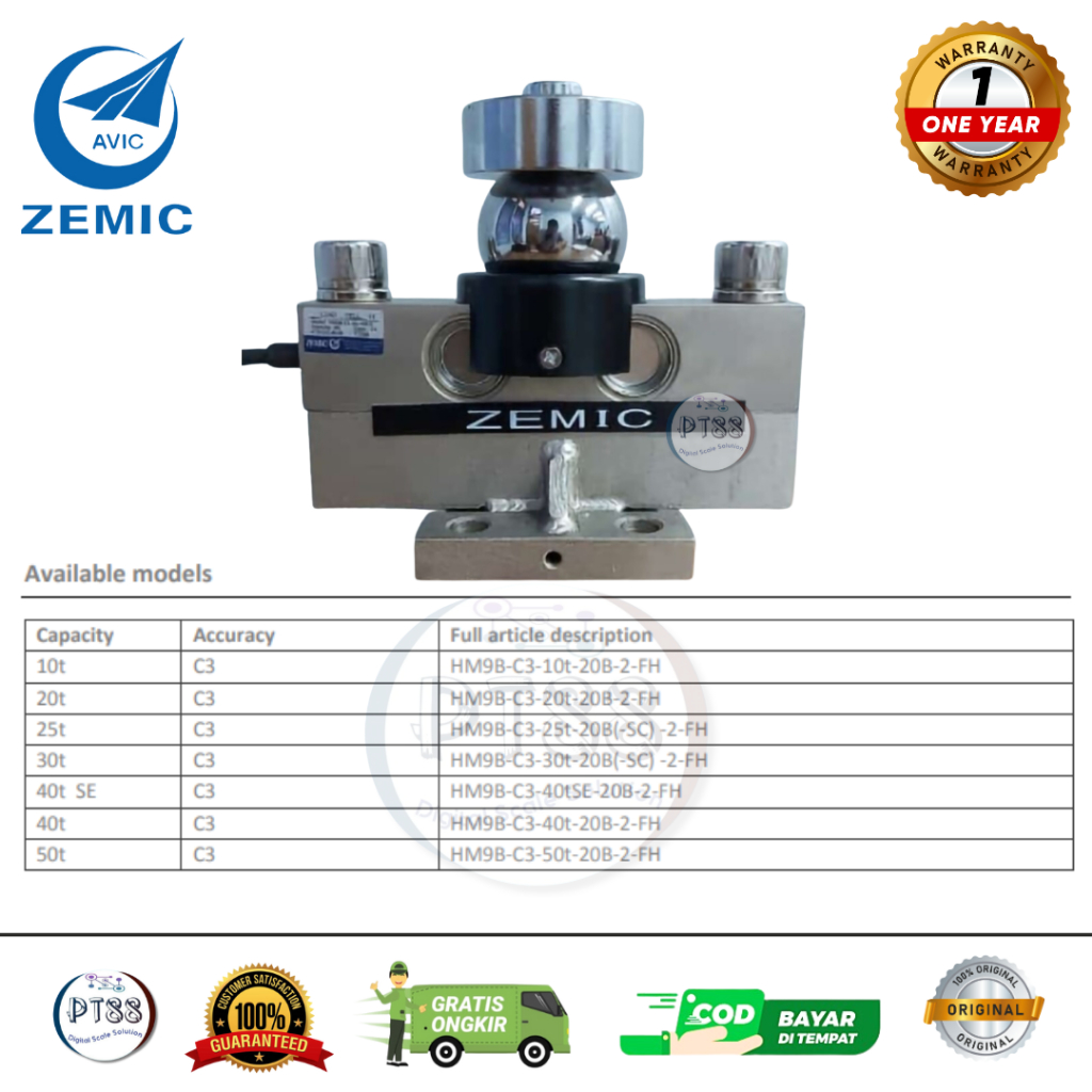 Jual Pusat Timbangan 88 - Load Cell Zemic HM9B 30 Ton Original ...