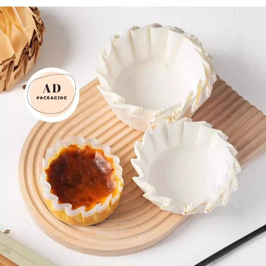 Jual 50PCS paper basque cheese cake baking paper kue burn cheese cake ...