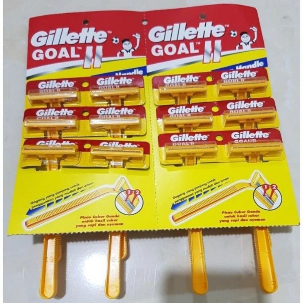 Jual alat cukur Jenggot dan Kumis Gillette Goal 2 Kuning 12 pcs ...