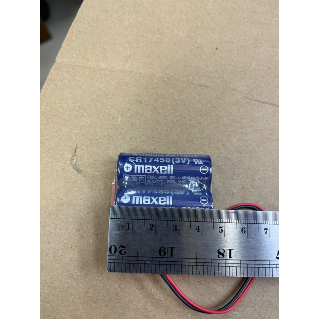 Jual Baterai maxell lithium CR 17450 6volt dengan kabel 2pin | Shopee ...