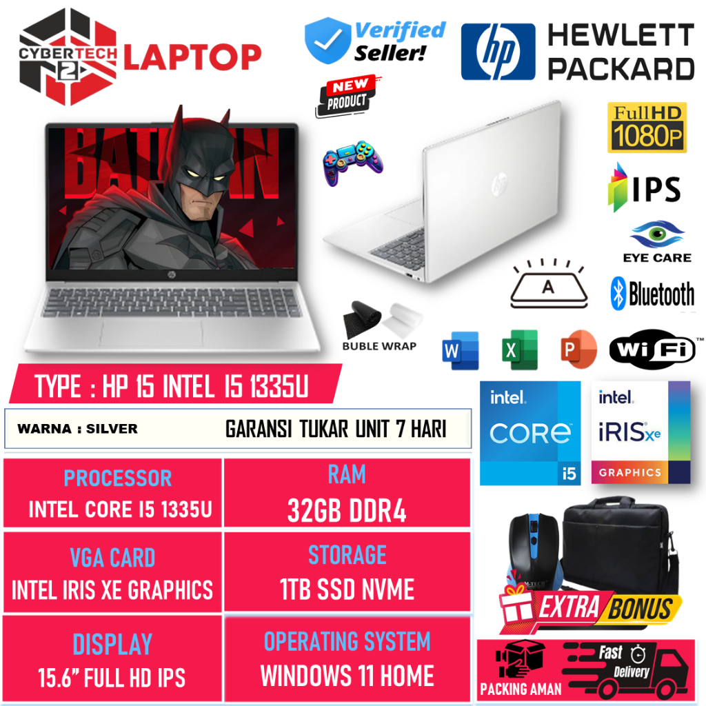 Jual Promo Laptop HP 15 Intel Core i5 1335U 16GB 1TB SSD 14 Inch Intel ...