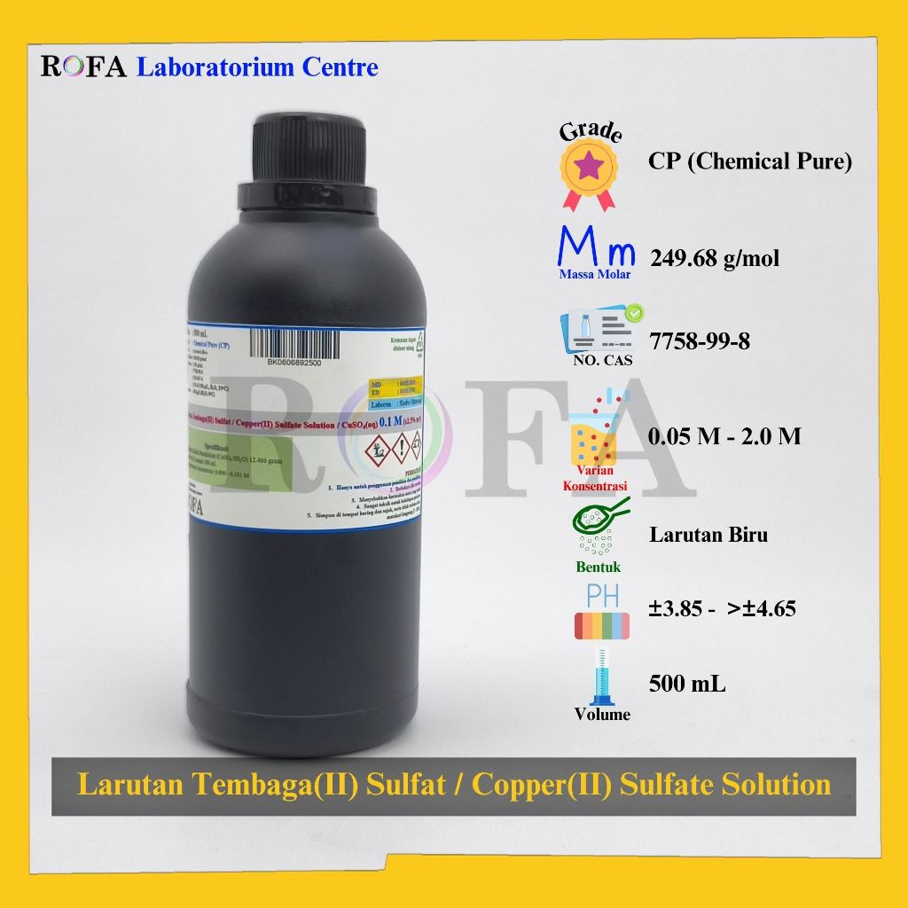 Jual ROFA Larutan Tembaga(II) Sulfat / Copper(II) Sulfate Solution ...