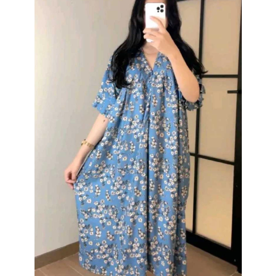 Gambar 3 Daster Amanda Rayon Jumbo Motif Bunga Pink – Daster Wanita Adem dan Nyaman