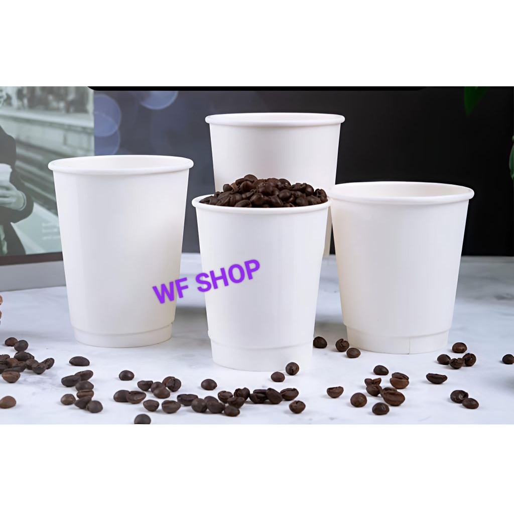 Jual Paper cup kopi putih polos 6oz / 9oz Isi 50pcs / gelas kopi / cup ...