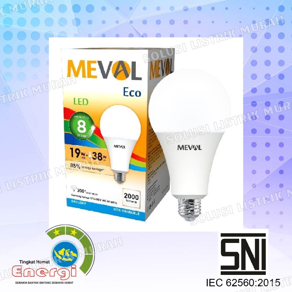 Jual MEVAL Lampu Bohlam LED Bulb ECO 3W 5W 7W 9W 11W Putih Daylight ...