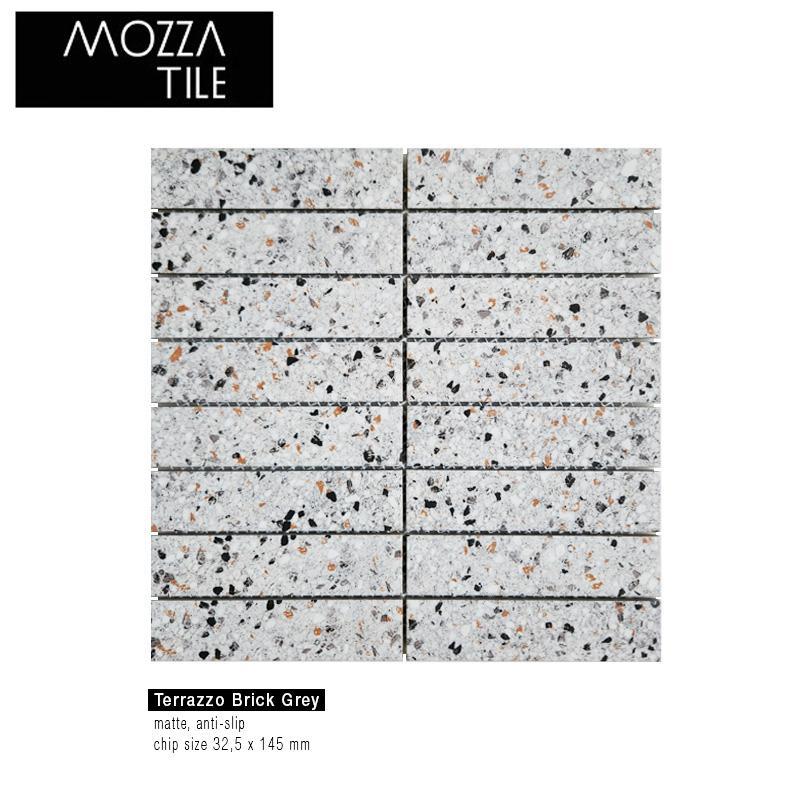 Jual Mosaic Mosaik Keramik MOZZA TILE Terrazzo Brick Grey | Shopee ...