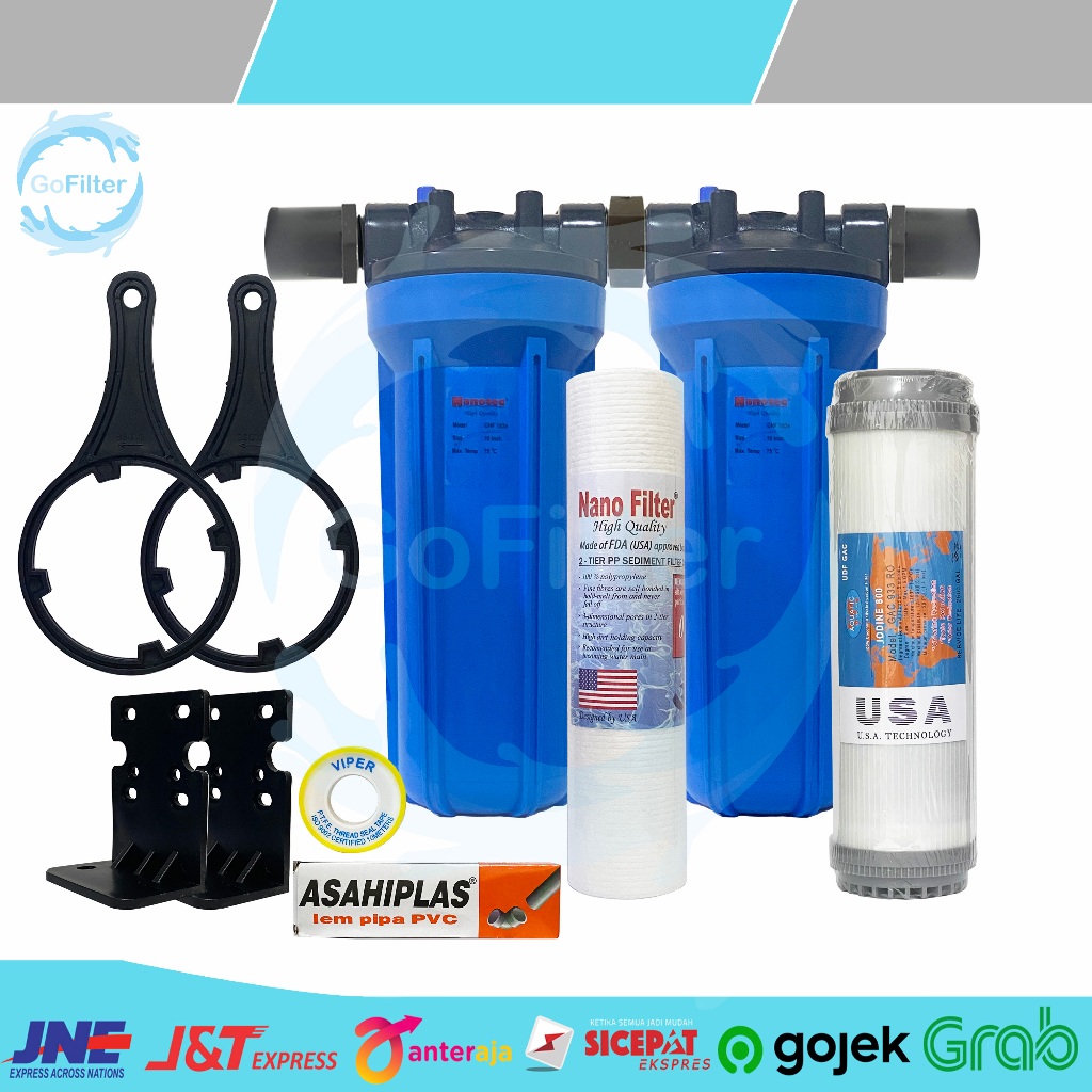 Jual PAKET FILTER AIR 2 TAHAP / 2 SARINGAN / FILTER AIR KERUH KOTOR ...