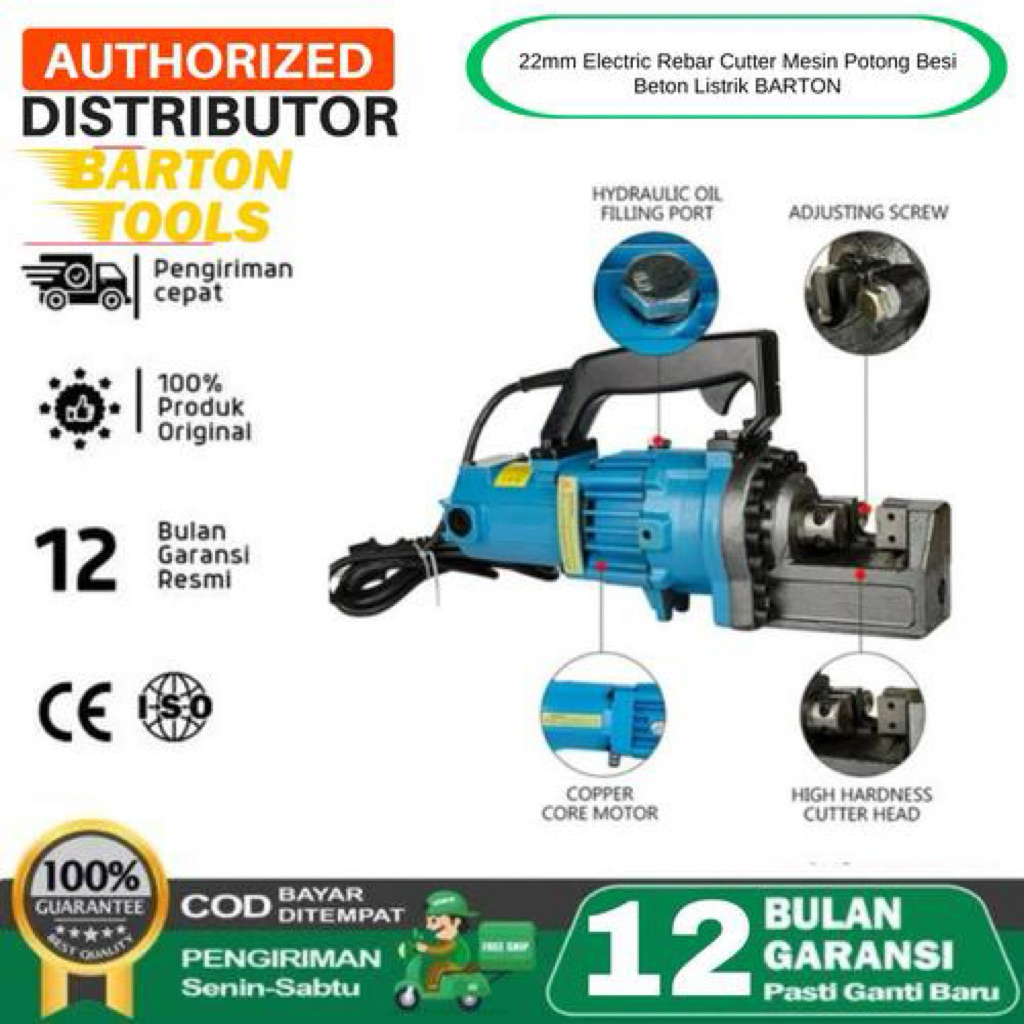 Jual 20mm Electric Rebar Cutter Mesin Potong Besi Beton Listrik BARTON ...
