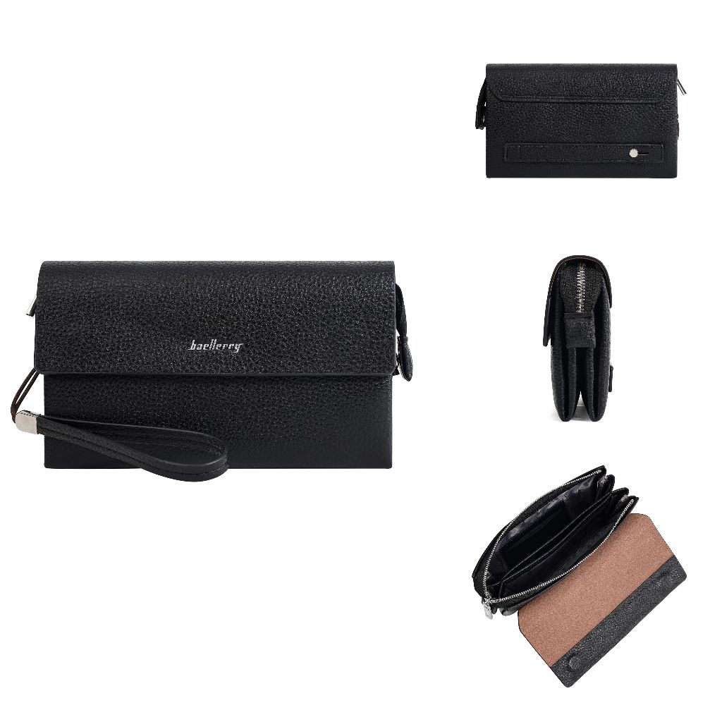 BAELLERRY S1156 Clutch Pria Tas Tangan Bahan Kulit PU Leather Premium BAEOS