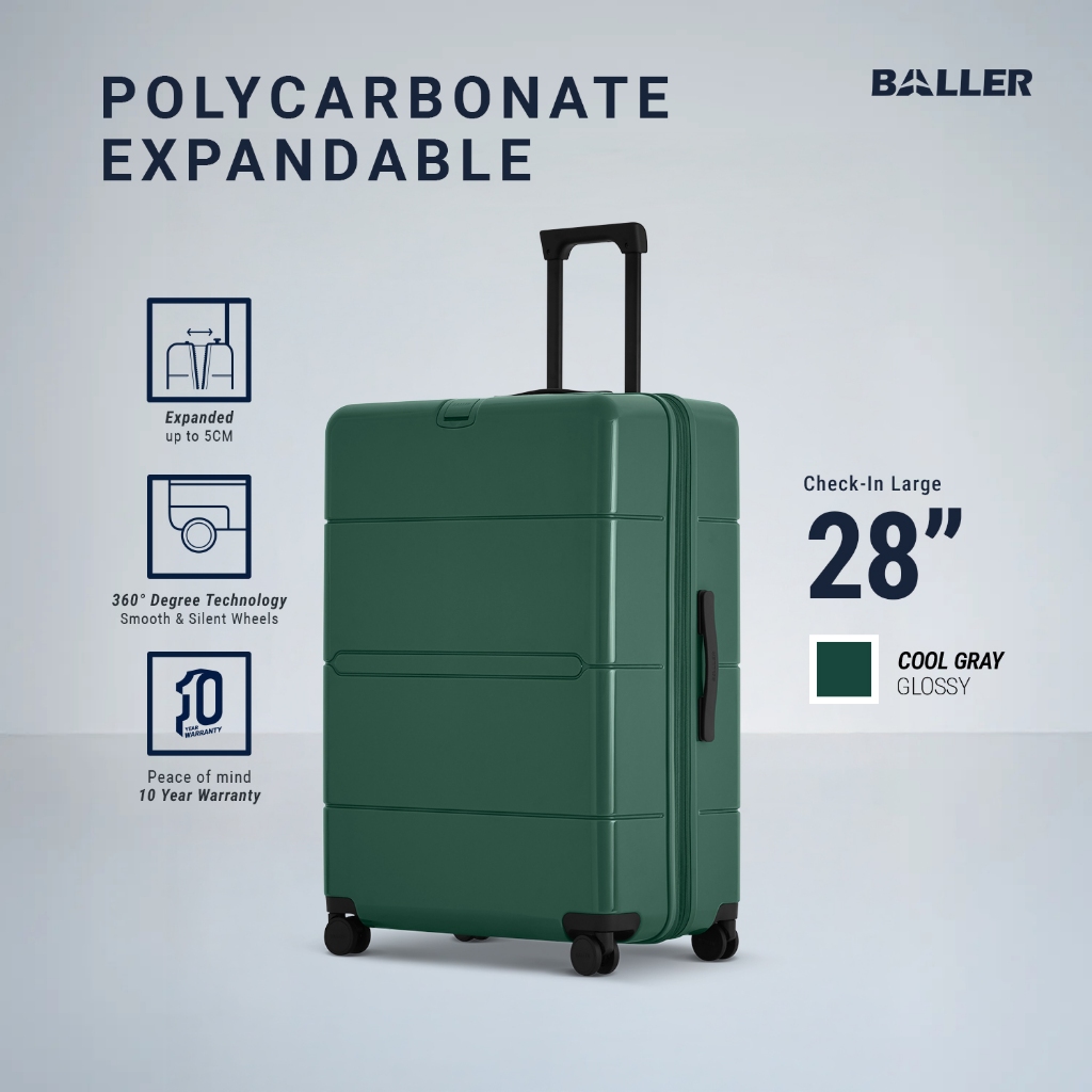 Jual BALLER Koper Expandable Zipper Polycarbonate Check In Large 28 ...