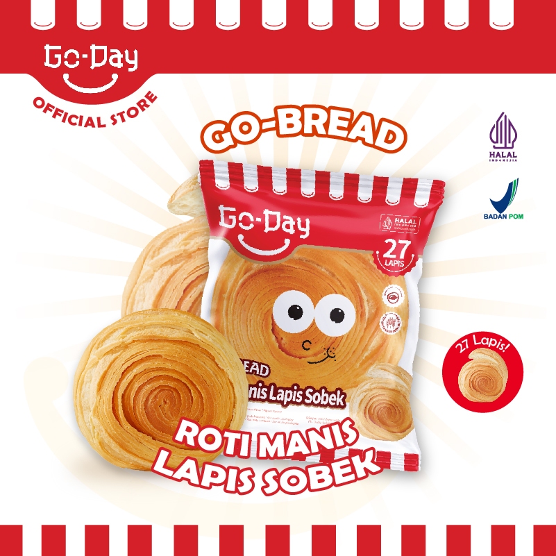Jual GoDay Go-Bread Roti Manis Lapis Sobek 1 Dus Isi 100 Pcs | Shopee ...