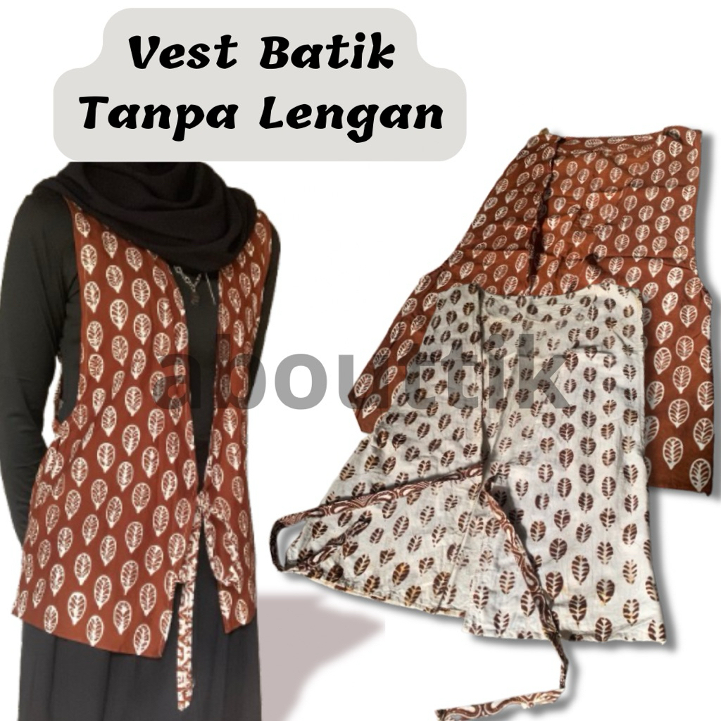 Jual Vest Rompi Tanpa Lengan // Vest Batik // Rompi Batik Premium ...
