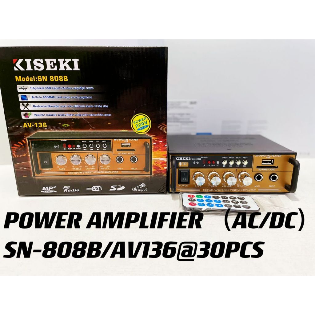 Jual KISEKI POWER AMPLIFIER SN-808B / AV-136 (AC/DC) / | Shopee Indonesia