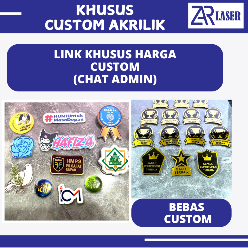 Jual khusus custom akrilik pin / sign / papan nama | Shopee Indonesia