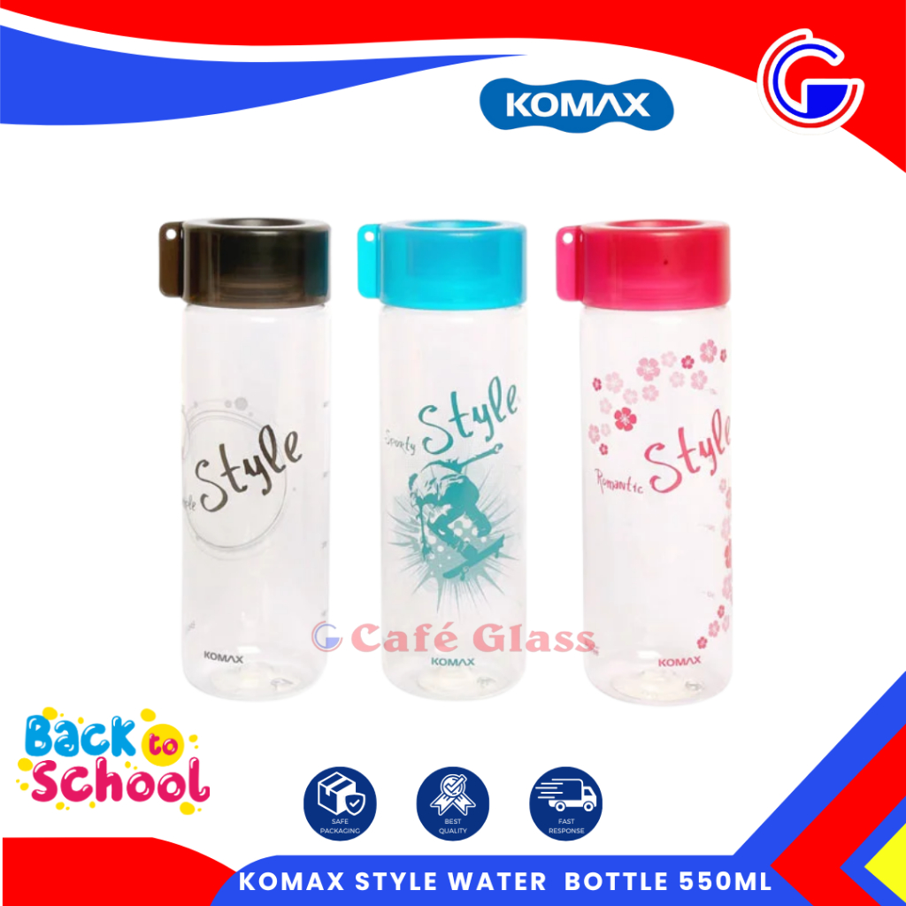 Komax Botol Minum Remaja - Style Biru Merah / Botol Air Sekolah / Tumbler Pria / Water Bottle Leak Proof / Wadah Minuman